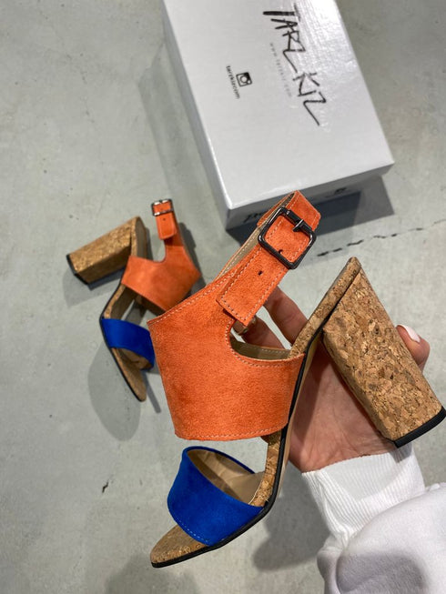 ART TURUNCU MANTAR TOPUK SANDALET